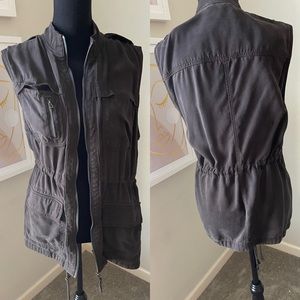 Lucky brand grey washed tencel vest sz. L